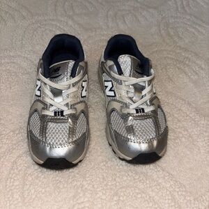 New Balance Kids Metallic Silver Sneakers